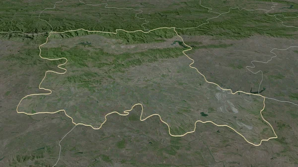 Inzoomen Stara Zagora Provincie Bulgarije Geschetst Obliek Perspectief Satellietbeelden Weergave — Stockfoto