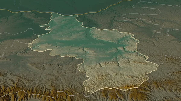 Powiększ Veliko Tarnovo Prowincja Bułgarii Perspektywa Ukośna Mapa Pomocy Topograficznej — Zdjęcie stockowe