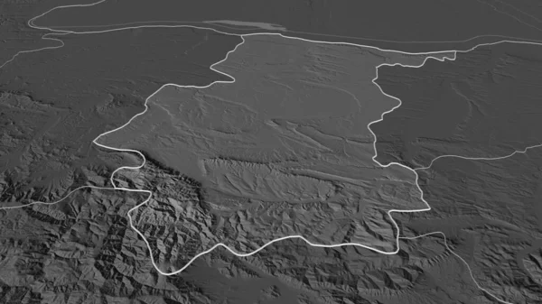 Ampliar Vratsa Provincia Bulgaria Esbozado Perspectiva Oblicua Mapa Elevación Bilevel — Foto de Stock