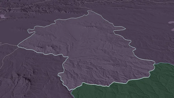 Ampliar Yambol Provincia Bulgaria Esbozado Perspectiva Oblicua Mapa Coloreado Tocado — Foto de Stock