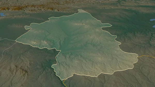 Zoom Sur Yambol Province Bulgarie Perspective Oblique Carte Topographique Relief — Photo