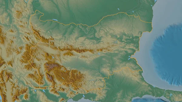 保加利亚地区的轮廓 带有地表水的地形图 3D渲染 — 图库照片