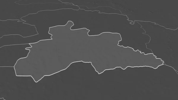 Zoom Auf Centre Region Burkina Faso Skizziert Schräge Perspektive Karte — Stockfoto