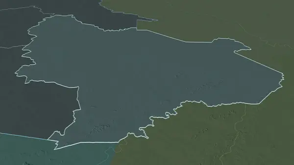 Zoom Est Regione Del Burkina Faso Delineato Prospettiva Obliqua Mappa — Foto Stock