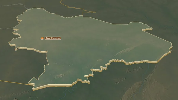 Приблизительно Восток Область Буркина Фасо Непристойная Перспектива Карта Рельефа Поверхностными — стоковое фото