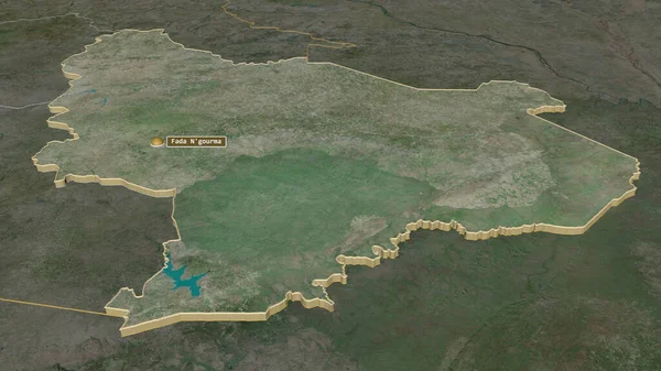 Приблизительно Восток Область Буркина Фасо Непристойная Перспектива Спутниковые Снимки Рендеринг — стоковое фото