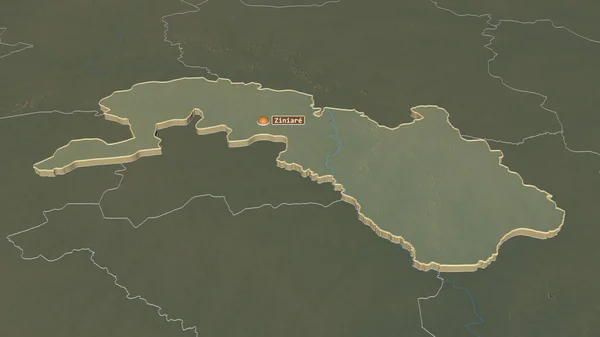 ブルキナファソの高原中央部 で拡大 嘘の見方だ 地表水と地形救援マップ 3Dレンダリング — ストック写真