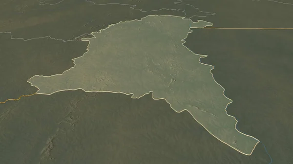 Збільшення Sud Ouest Регіон Буркіна Фасо Накреслено Неймовірна Перспектива Карта — стокове фото