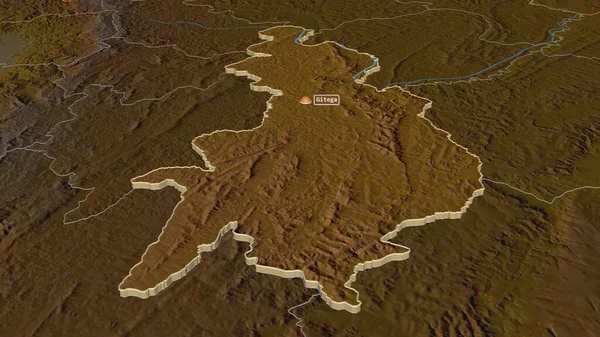 Увеличьте Изображение Гитеги Провинция Бурунди Непристойная Перспектива Карта Рельефа Поверхностными — стоковое фото