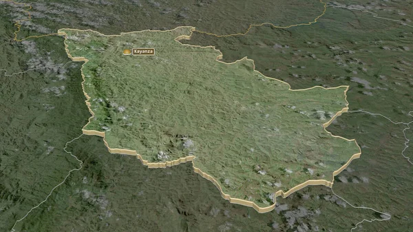 Zoom Kayanza Província Burundi Extrudido Perspectiva Óbvia Imagens Satélite Renderização — Fotografia de Stock
