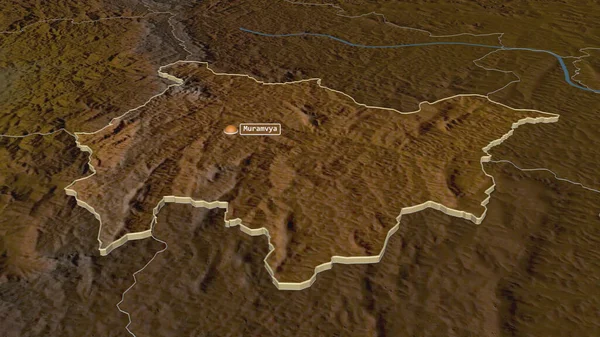 Powiększ Muramvya Prowincja Burundi Wytłaczane Perspektywa Ukośna Mapa Pomocy Topograficznej — Zdjęcie stockowe