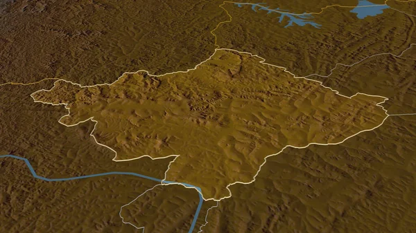 Zoom Ngozi Provincia Del Burundi Delineato Prospettiva Obliqua Mappa Topografica — Foto Stock