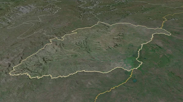 Přiblížit Rutana Provincie Burundi Nastínil Úhlová Perspektiva Satelitní Snímky Vykreslování — Stock fotografie