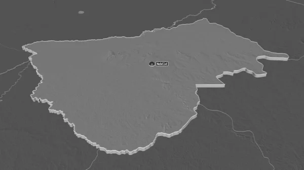 Zoom Bamingui Bangoran Prefettura Della Repubblica Centrafricana Estruso Prospettiva Obliqua — Foto Stock