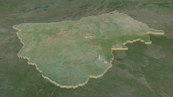 Zoom Bamingui Bangoran Prefectura República Centroafricana Extruido Perspectiva Oblicua Imágenes — Foto de Stock