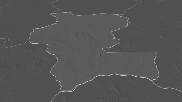 Acérquese Kemo Prefectura República Centroafricana Esbozado Perspectiva Oblicua Mapa Elevación — Foto de Stock