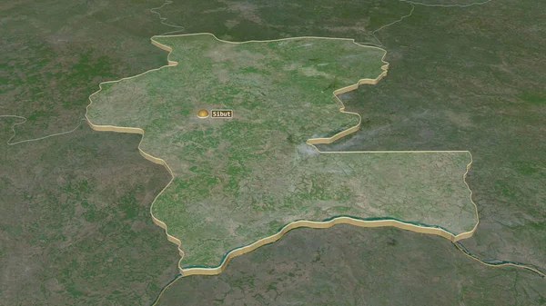 Přiblížit Kemo Prefektura Středoafrické Republiky Vytlačil Úhlová Perspektiva Satelitní Snímky — Stock fotografie