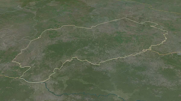 中央アフリカ共和国のムボモウにズームアウト 嘘の見方だ 衛星画像 3Dレンダリング — ストック写真