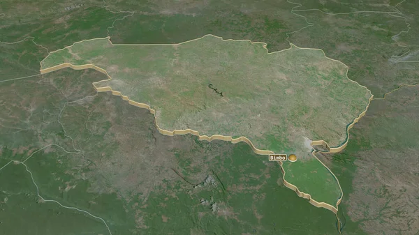 Zoom Ombella Poko Prefectura República Centroafricana Extruido Perspectiva Oblicua Imágenes — Foto de Stock