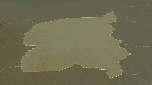 Ampliar Ouham Prefectura República Centroafricana Esbozado Perspectiva Oblicua Mapa Topográfico — Foto de Stock