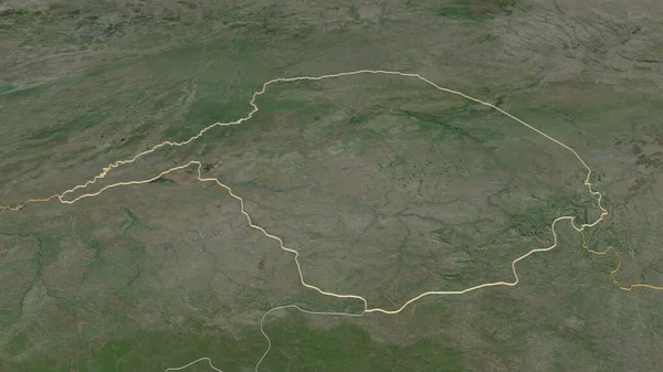 Acérquese Vakaga Prefectura República Centroafricana Esbozada Perspectiva Oblicua Imágenes Satélite — Foto de Stock