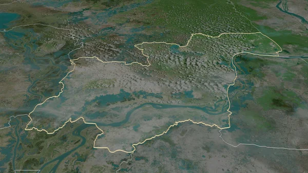 カンポン チャム カンボジア県 のズームアウト 嘘の見方だ 衛星画像 3Dレンダリング — ストック写真