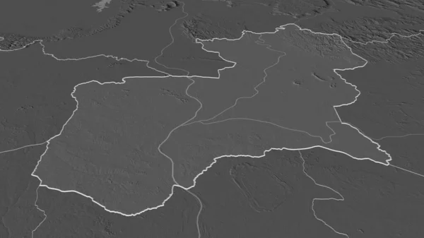 Накреслено Масштаб Stng Treng Камбоджа Неймовірна Перспектива Мапа Висот Поверхневими — стокове фото