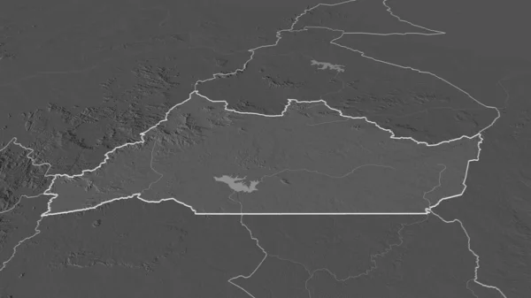 Adamaoua カメルーンの地域 でズームアウト概要 嘘の見方だ 地表水と二階の標高マップ 3Dレンダリング — ストック写真