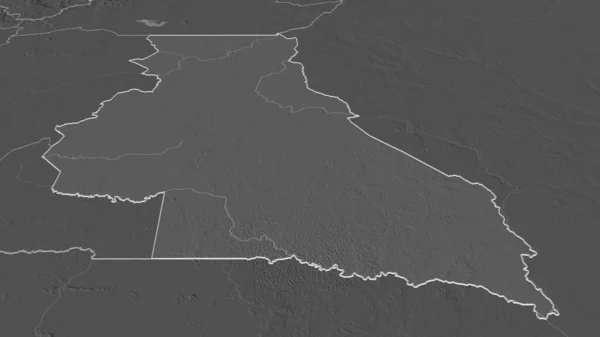 Zoom Est Regione Del Camerun Delineato Prospettiva Obliqua Mappa Elevazione — Foto Stock