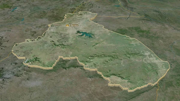 Zoom Nord Região Camarões Extrudido Perspectiva Óbvia Imagens Satélite Renderização — Fotografia de Stock