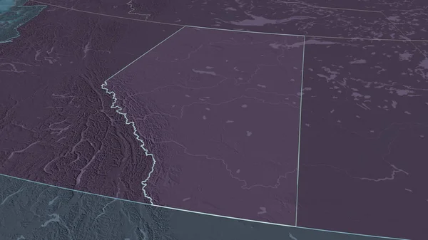 Zoom Sur Alberta Province Canada Perspective Oblique Carte Colorée Bosselée — Photo