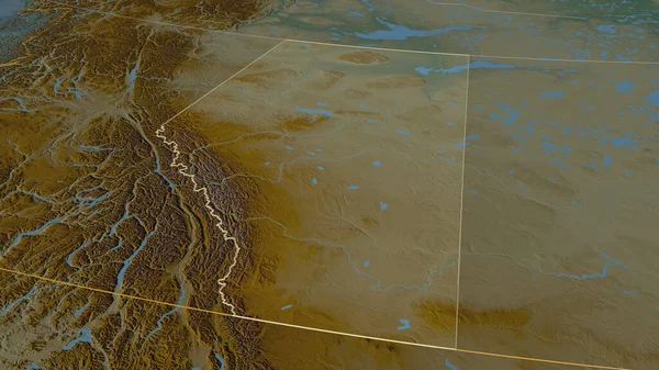 Zoom Alberta Provincia Del Canada Delineato Prospettiva Obliqua Mappa Topografica — Foto Stock