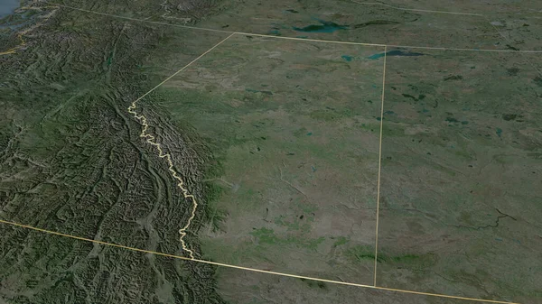 Zooma Alberta Provinsen Kanada Beskrivs Svagt Perspektiv Satellitbilder Rendering — Stockfoto