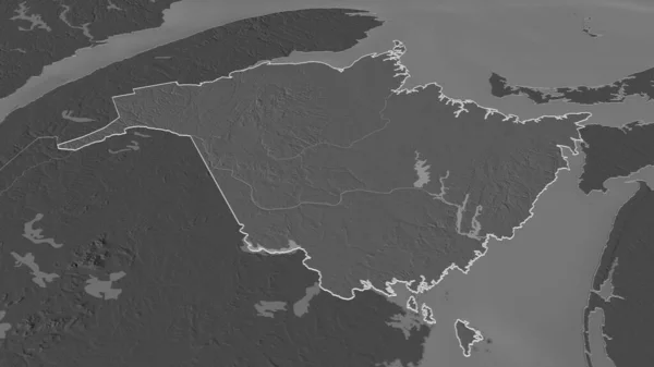 Zoom Sur Nouveau Brunswick Province Canada Perspective Oblique Carte Altitude — Photo