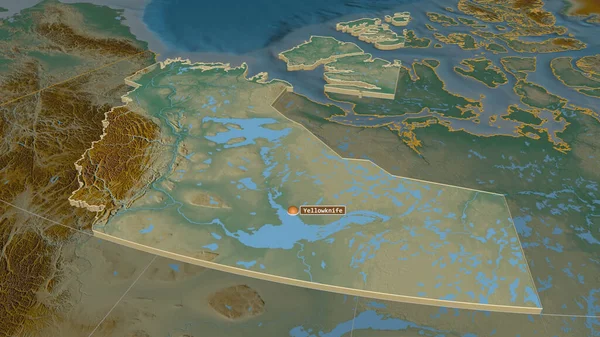 Közelíts Északnyugati Területekre Kanada Területe Extrudálva Kötelező Perspektíva Felszíni Vizekkel — Stock Fotó