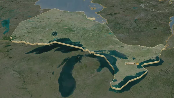 Збільшення Території Провінції Онтаріо Канада Було Експропрійовано Неймовірна Перспектива Супутникові — стокове фото