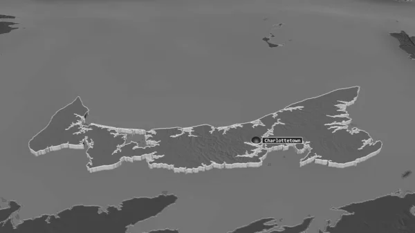 Збільшився Острові Принца Едуарда Провінція Канада Неймовірна Перспектива Мапа Висот — стокове фото