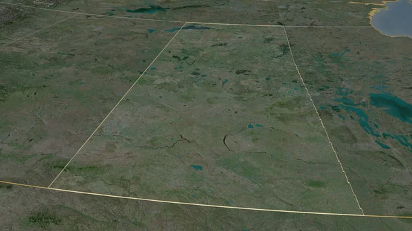 Ampliar Saskatchewan Provincia Canadá Esbozado Perspectiva Oblicua Imágenes Satélite Renderizado — Foto de Stock