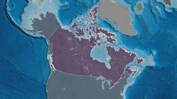 Outlined Shape Canada Area Colored Bumped Map Administrative Division Surface — Stock Photo, Image