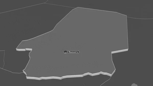 Zoom Sur Barh Ghazel Région Tchad Extrudé Perspective Oblique Carte — Photo