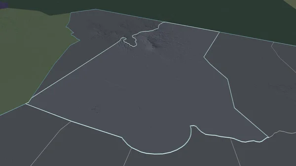 Zoom Borkou Regione Del Ciad Delineato Prospettiva Obliqua Mappa Colorata — Foto Stock