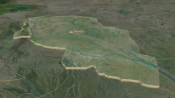放大Chari Baguirmi 乍得地区 的挤压 斜的角度 卫星图像 3D渲染 — 图库照片
