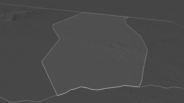 Ennedi Outest チャドの地域 でズームアウト概要 嘘の見方だ 地表水と二階の標高マップ 3Dレンダリング — ストック写真