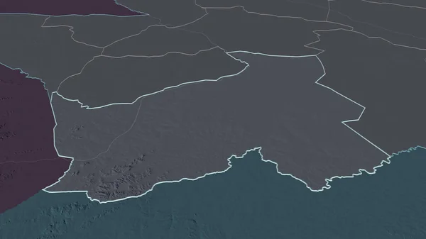 Zoom Logone Oriental Regione Del Ciad Delineato Prospettiva Obliqua Mappa — Foto Stock