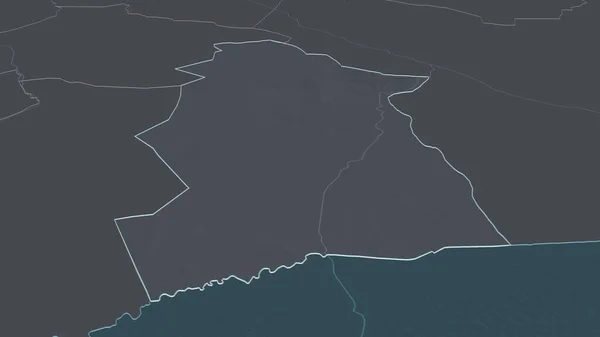 Zoom Mandoul Regione Del Ciad Delineato Prospettiva Obliqua Mappa Colorata — Foto Stock