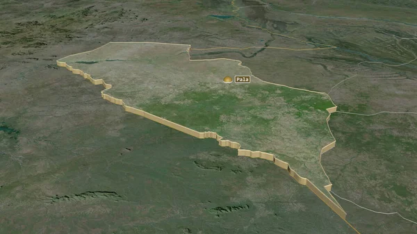 Mayo Kebbi Ouest チャドの地域 でズームアウトしました 嘘の見方だ 衛星画像 3Dレンダリング — ストック写真
