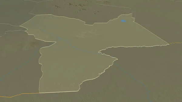 Zoom Moyen Chari Regione Del Ciad Delineato Prospettiva Obliqua Mappa — Foto Stock