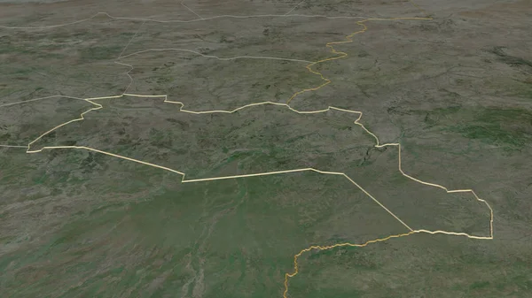 Ampliar Sila Región Chad Esbozado Perspectiva Oblicua Imágenes Satélite Renderizado — Foto de Stock