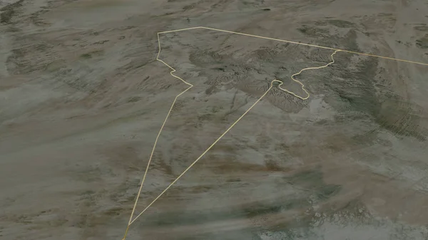 Enfoque Tibesti Región Chad Esbozado Perspectiva Oblicua Imágenes Satélite Renderizado — Foto de Stock