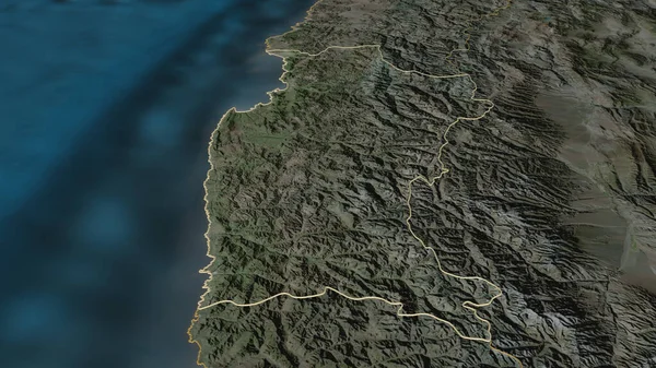 Zooma Coquimbo Regionen Chile Beskrivs Svagt Perspektiv Satellitbilder Rendering — Stockfoto